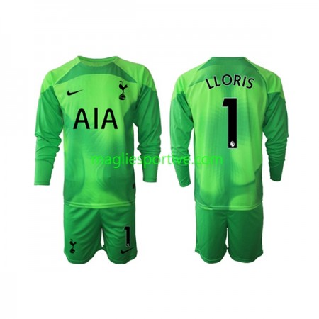 Completo Calcio Tottenham Hotspur Hugo Lloris 1 Portiere Bambino Divisa Trasferta 2022-2023 ML